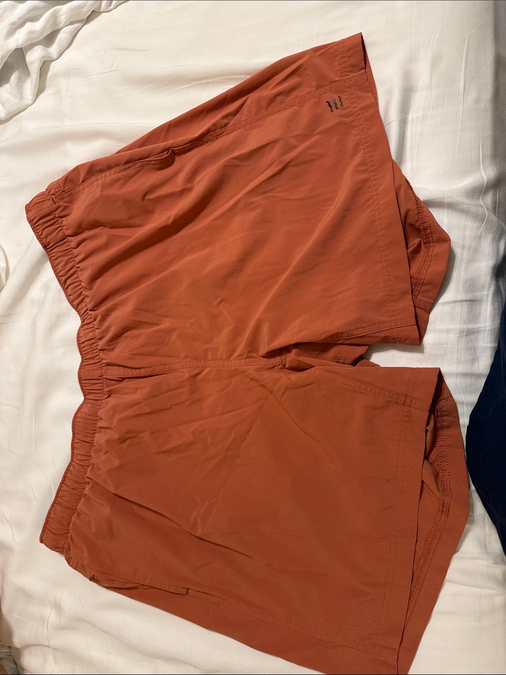 Men's Athletic Shorts in Rust with Elastic Waist